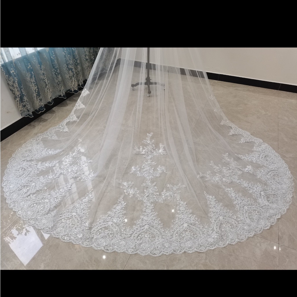 Sequined Lace Veil